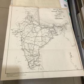 MAP OF INDIA（英文版，印度高速公路图，50*45cm）