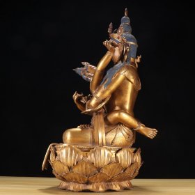 清代 铜鎏金双身金刚总持