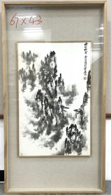 近现代名家郭传璋 中国美术家协会会员 北京画院国家一级画师 郭传璋黄山墨色山水画《黄山松云图》
尺寸：67*43cm