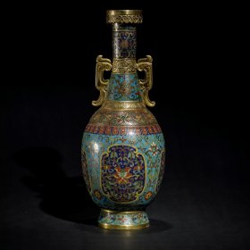景泰蓝花瓶尺寸：长10cm 高26cm