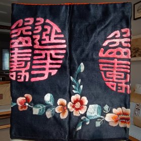 清末“延年益寿”手工绣缎面寿星帽