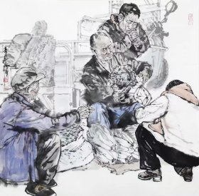 保真书画，展览作品，郭永年 68X68cm   山东潍坊人，出生于1960年3月。自幼喜爱绘画，参加工作后在国有大型企业长期主管宣传，始终坚持习画。2016年参加中国画院中国画高级研修班，师从刘选让、苗再新、李乃宙、程振国、张复兴、刘临、马海方、李呈修、李晓柱等诸大家。2017年至2020年10次入选全国美展，其中三次取得入会资格。现为中国美协会员，山东省美协会员。潍坊市书画家联谊会副主席2。