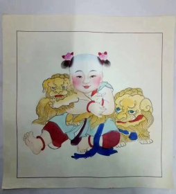 八十年代杨柳青木版套色年画（37×37㎝）