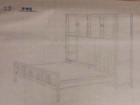 1977年前后，手绘的《家具图样》一本，改革开放初期的家具史料，38—40个图