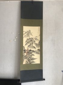 仁青 Q033精品【东溪渡口图】芯38×83厘米，品相如图完好，绢本绫裱精良，原装原裱手绘精品放心收藏，