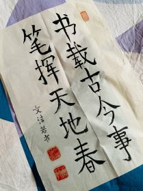 文潔若先生書法作品《書載古今事 筆揮天地春》