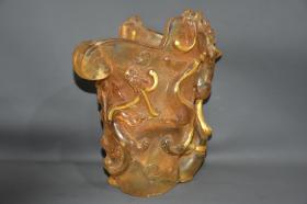 水晶鎏金酒杯酒爵水晶器皿酒樽