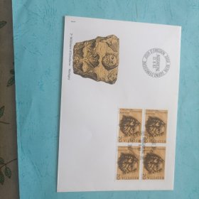 瑞士1983年邮票出土文物罗马高卢人头像首日封