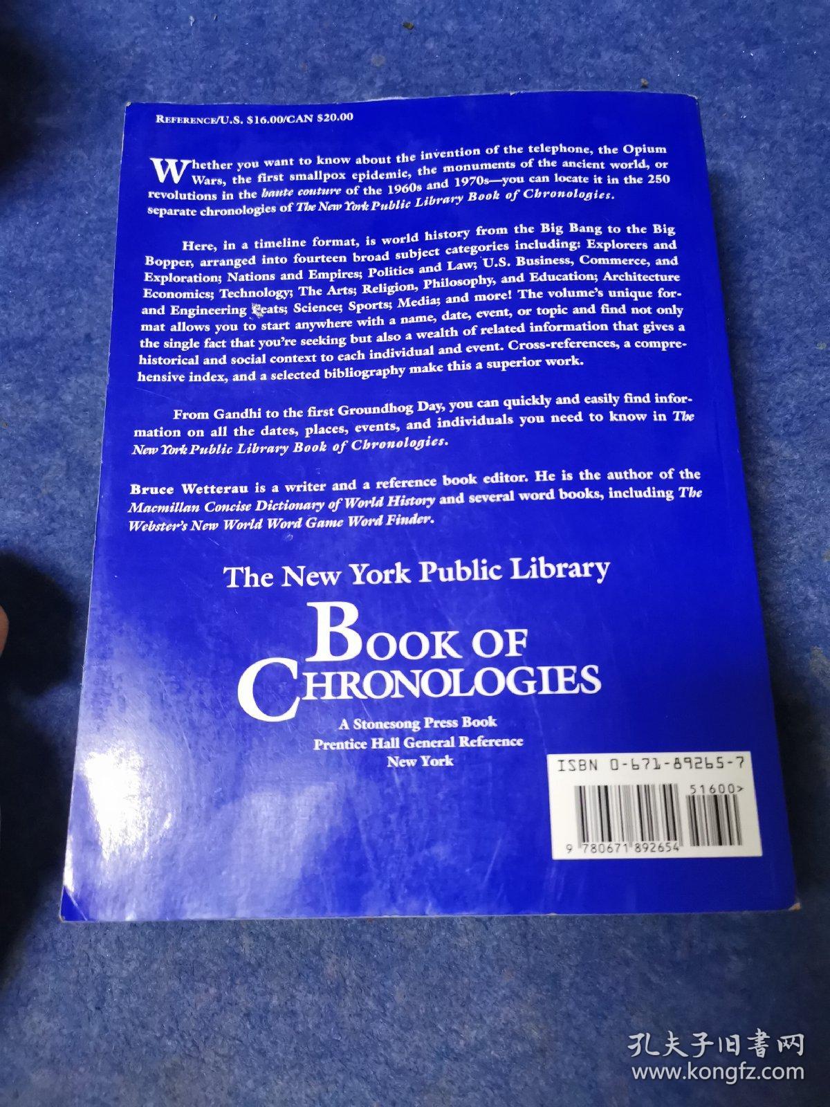 The New York Public Library BOOK OF CHRONOLOGIES纽约公共图书馆年表之书