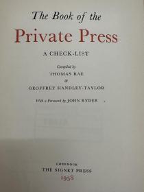 书话精品：The Book of the Private Press  私人出版社书目 , 1958年出版，限量750册，编号第325册