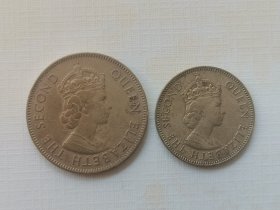 英属牙买加伊丽莎白女王：1/2便士，1便士（二枚合售）