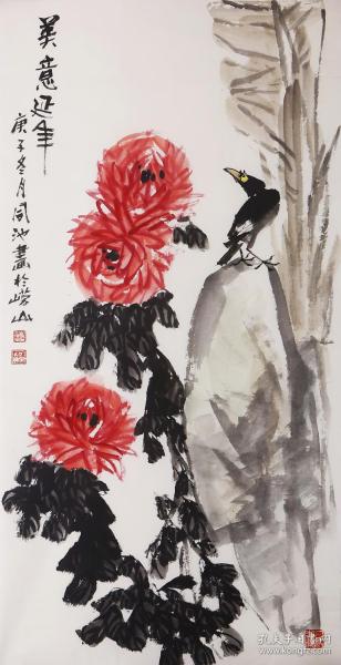 【作品保真，取自画家本人】管同池，136*69
          中国著名画家、教授。1938年生于青岛，从事专业文化教育工作50余年，国家一级美术师。现任中国国家书画院副院长，中国（香港）翰青画院副院长、中国国画家协会理事、中国书法艺术研究院艺员会委员、美国国际青年艺术家协会顾问、圆梦画廊签约画家。