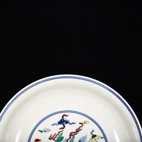 明成化斗彩飞象纹盘 高5.3厘米 宽21.1厘米