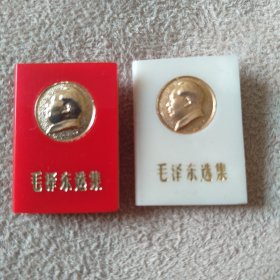 毛泽东选集 有机玻璃 胸章 塑料 2个一套 毛主席像章