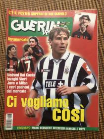 原版足球杂志 意大利体育战报2001 28期 附鲁伊科斯塔大幅漫画海报
