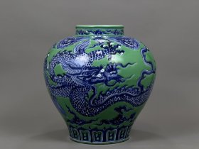 明宣德青花龙纹罐 古玩古董古瓷器老货收藏1