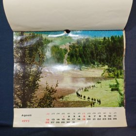 老挂历 1973年挂历 13张完整