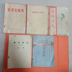 老版武侠小册:，草莽龙蛇传，霹雳浪子狂侠，武林状元，地煞神功，散花女侠