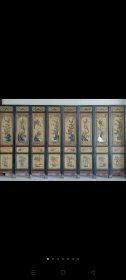 老香樟木门板8片一套，双面雕刻全彩绘，四季花鸟，福在眼前……高208+宽45/8片