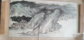 李晖，山水作品，保真，四川籍画家，99×54尺寸