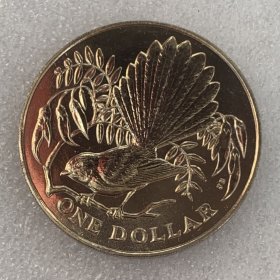 新西兰1980年扇尾鸽1元克朗币 拆卷 全新 未流通 有少许划痕 发行量115000