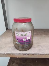 早期白玉霜(雪花膏)5斤装蜂巢图案玻璃瓶一个