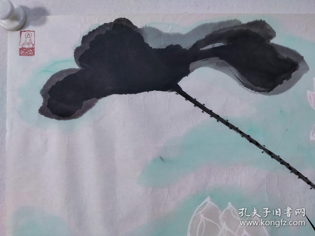 保真书画，何海霞入室弟子，陈君四尺斗方国画作品《溢韵香风生》一幅，纸本画心尺寸：70*69