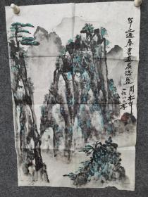 湖北著名书画家，周韶华山水画作品。