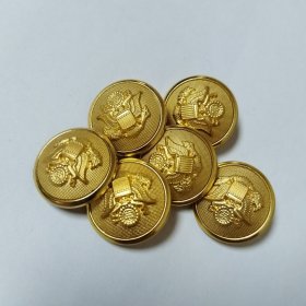 美国海陆空正装礼服铝质鎏金金色老鹰纽扣。共六个。
