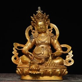 铜 鎏金【黄财神】 佛像造像 尺寸：高20厘米 宽13厘米 厚8厘米 重1.01公斤