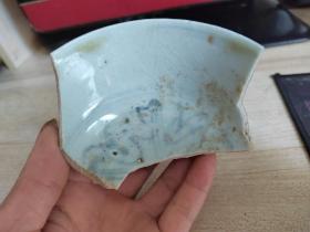 明代青花外花鸟内十字杵大碗瓷片标本