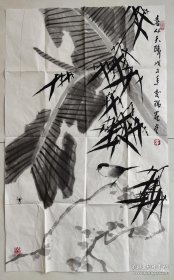 崔瑞鹿，花鸟作品。北京人。16岁为李苦禅的入室弟子。擅长大写意花鸟画，中国美术家协会会员。 此精心作品97×60厘米，六尺三裁的。1500元。保真出让！