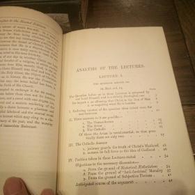 Liddon's  bampton lectures 1866( eight lectures preached before the university of Oxford)  李顿1866年班普顿讲座 (牛津大学)