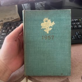 1957美术日记 50年代老旧日记本笔记本 前后有大约10页黏连 名家油画插图 使用12页左右 箱13