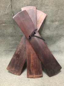古玩旧藏清代时期老红木呱嗒板快板 长26.5厘米，宽6厘米，品相完好