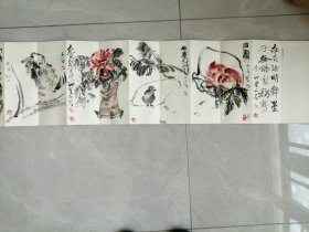 手绘国画册页12折册页有酒舞墨
