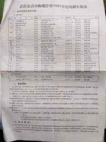 1957年武汉市高中师范学校招考新生简章
