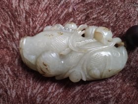 古玉 老玉 中古玉 明清玉 玉桂鱼-双贵图（中古玉） 8.5*2.5*5cm 顺丰到付