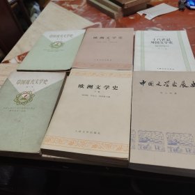 中国现代文学史（1一2）册，欧州文学史（上下）卷，中国文学发展史，十八世纪外国文学史下卷，一起六本