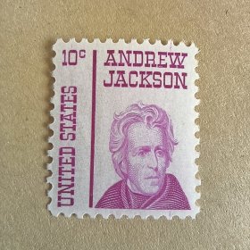 USA112美国邮票 1965/81年普票.名人.第7任总统安德鲁.杰克逊 人物 雕刻版外国邮票 新 1全 压痕