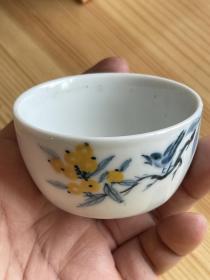 手绘陶瓷茶碗茶杯瓷器摆件老物件