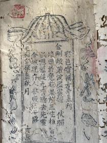 光绪十三年宝福古寺重刊金刚经，长度超15米，虫蛀严重，但基本不伤字，品相较差，请谨慎下单