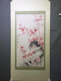 花鸟竹子、精品镜片 、画芯尺寸41/90