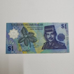 文莱1996年1林吉特塑料钞 纸币 钱币 真币 非全新 821/897