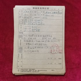 1961年《山东省监事电力工业局政治审查登记表19份合拍》