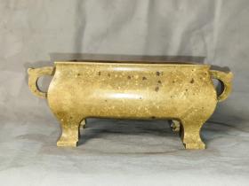 古玩收藏  古董  铜器  铜香炉 精品铜炉
​尺寸  长宽高：24/13/9厘米  重量：5.2斤