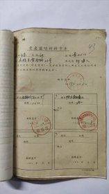 1955年索要证明材料卡片等其它材科