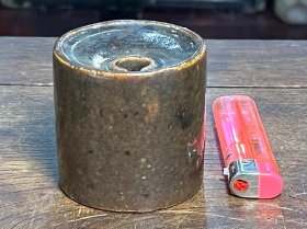式样别致“石湾兴栈”酱釉文房水注（不议价！）