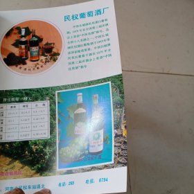 80年代，河南省民权葡萄酒厂广告彩页一张