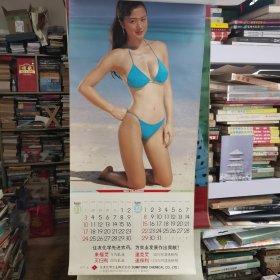 1991年美女挂历 铃木京香性感泳装挂历 【 正版品相好 实拍如图 】